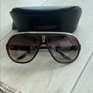 Carrera Black Frame Sunglasses with Gradient Brown Lenses